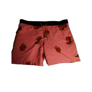 Billabong‎ Swim Shorts Mens Board Shorts Orange Black Drawstring Desert Rose